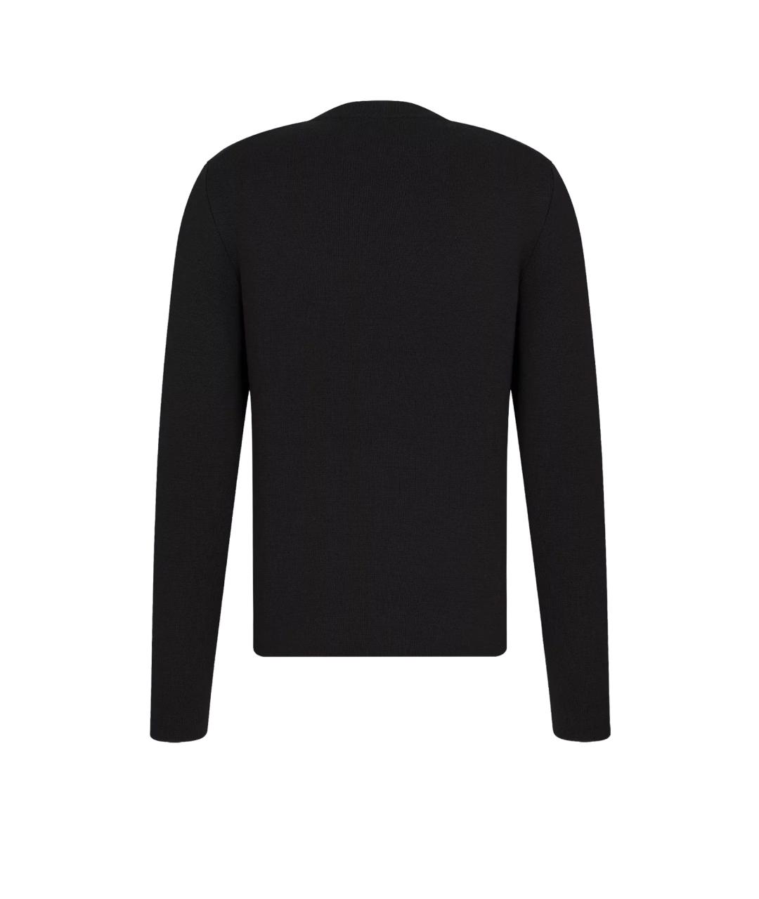 CHRISTIAN DIOR Черный шерстяной джемпер / свитер, фото 2