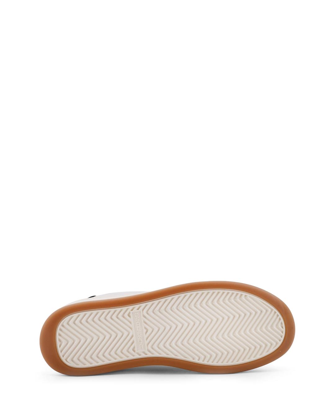 SAINT LAURENT Белые кожаные низкие кроссовки / кеды, фото 4