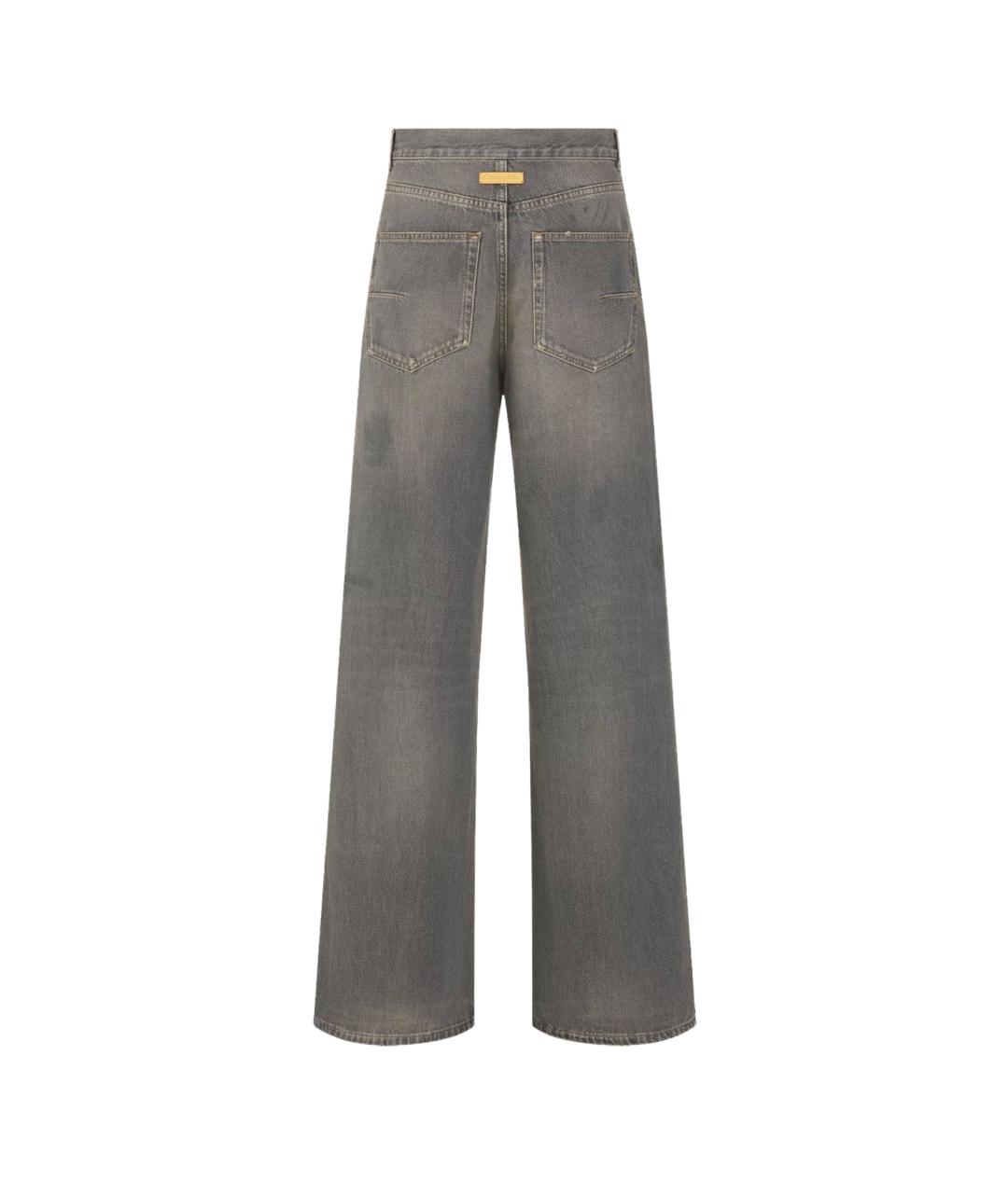 CHRISTIAN DIOR Серые хлопковые прямые джинсы, фото 2