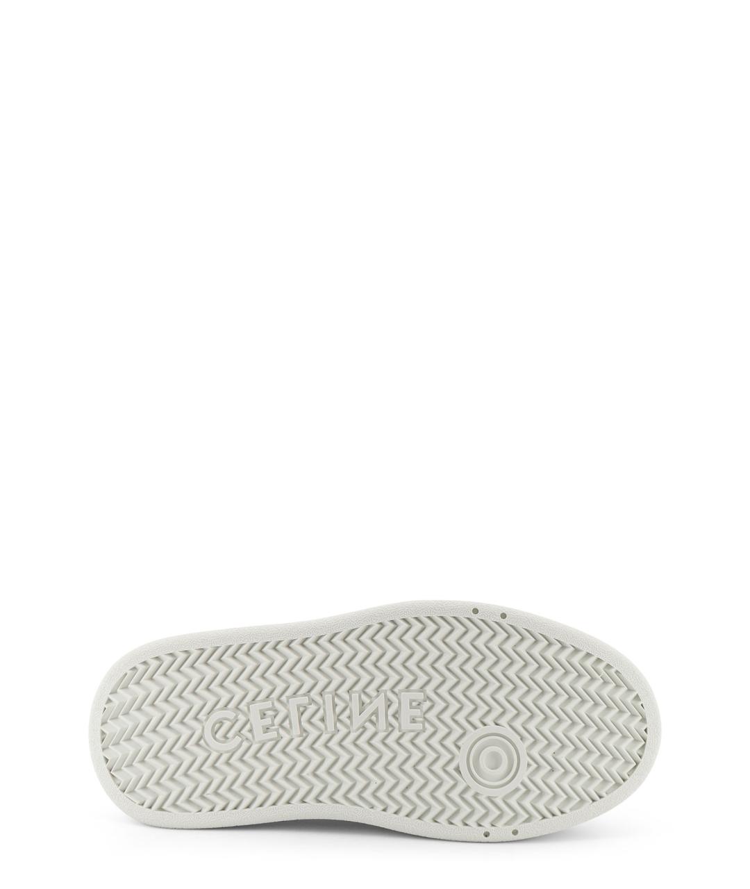 CELINE Белые кожаные кроссовки, фото 4