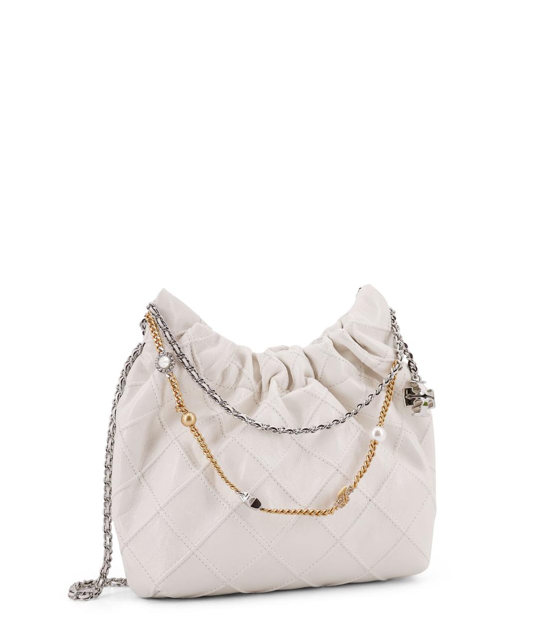 TORY BURCH Белая замшевая сумка тоут, фото 3