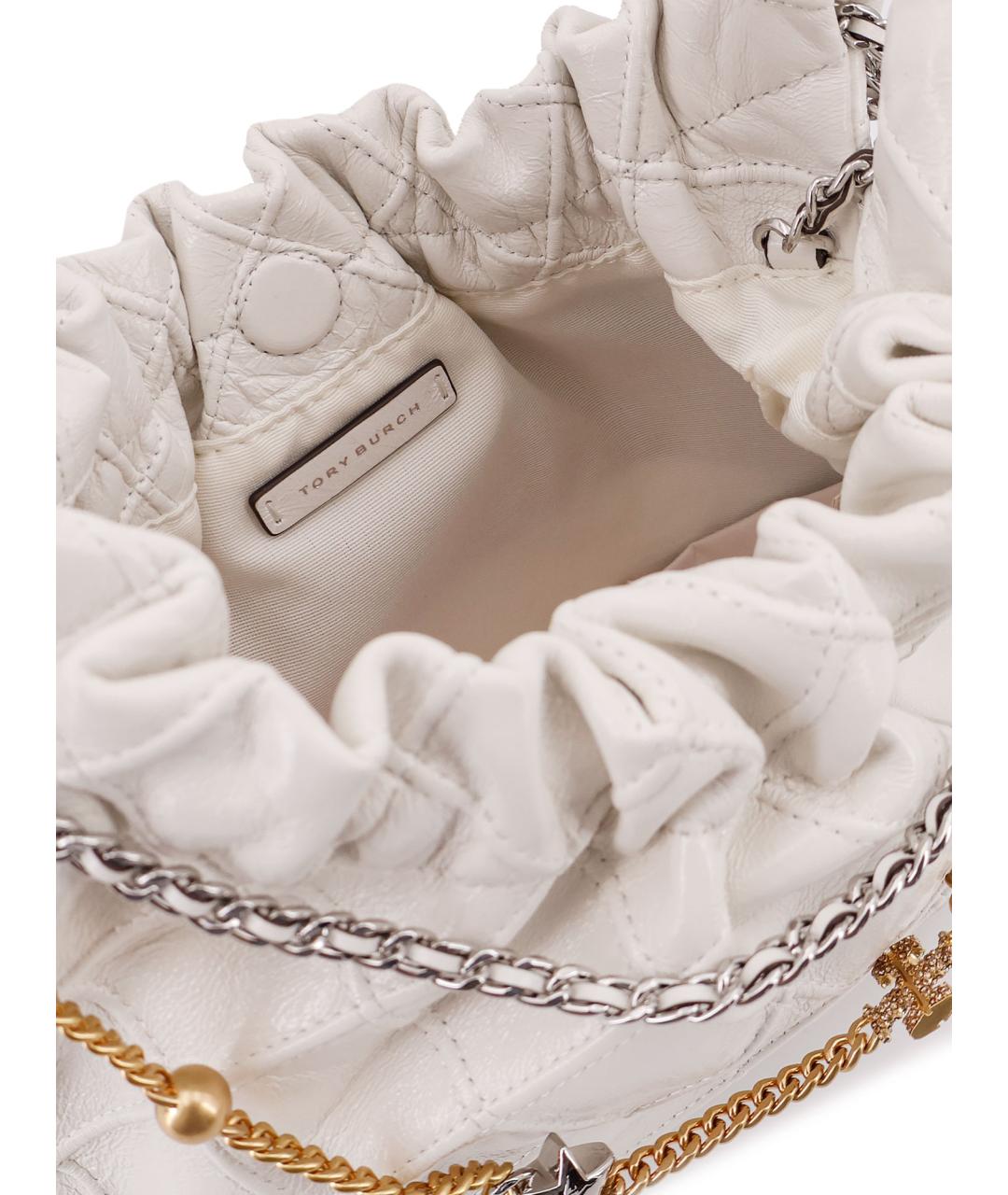 TORY BURCH Белая замшевая сумка тоут, фото 4