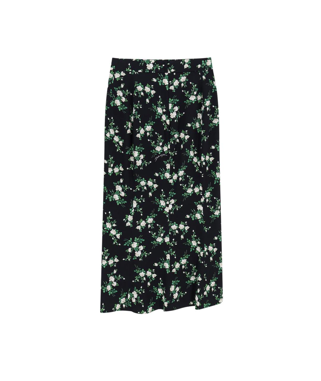 DOLCE&GABBANA Черная шелковая юбка миди, фото 2