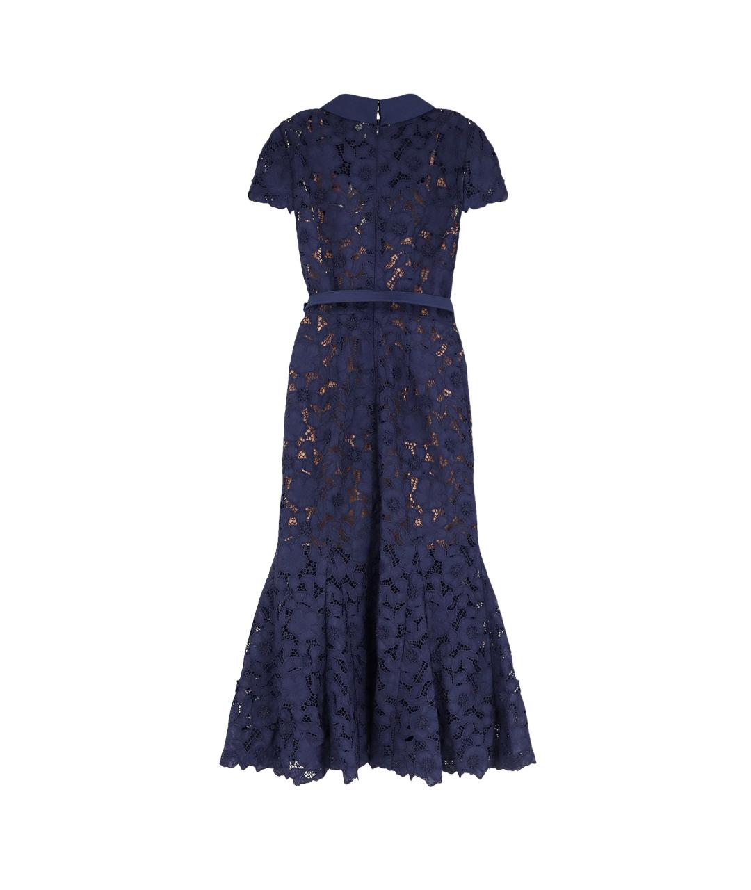 SELF-PORTRAIT Темно-синее полиэстеровое платье, фото 2