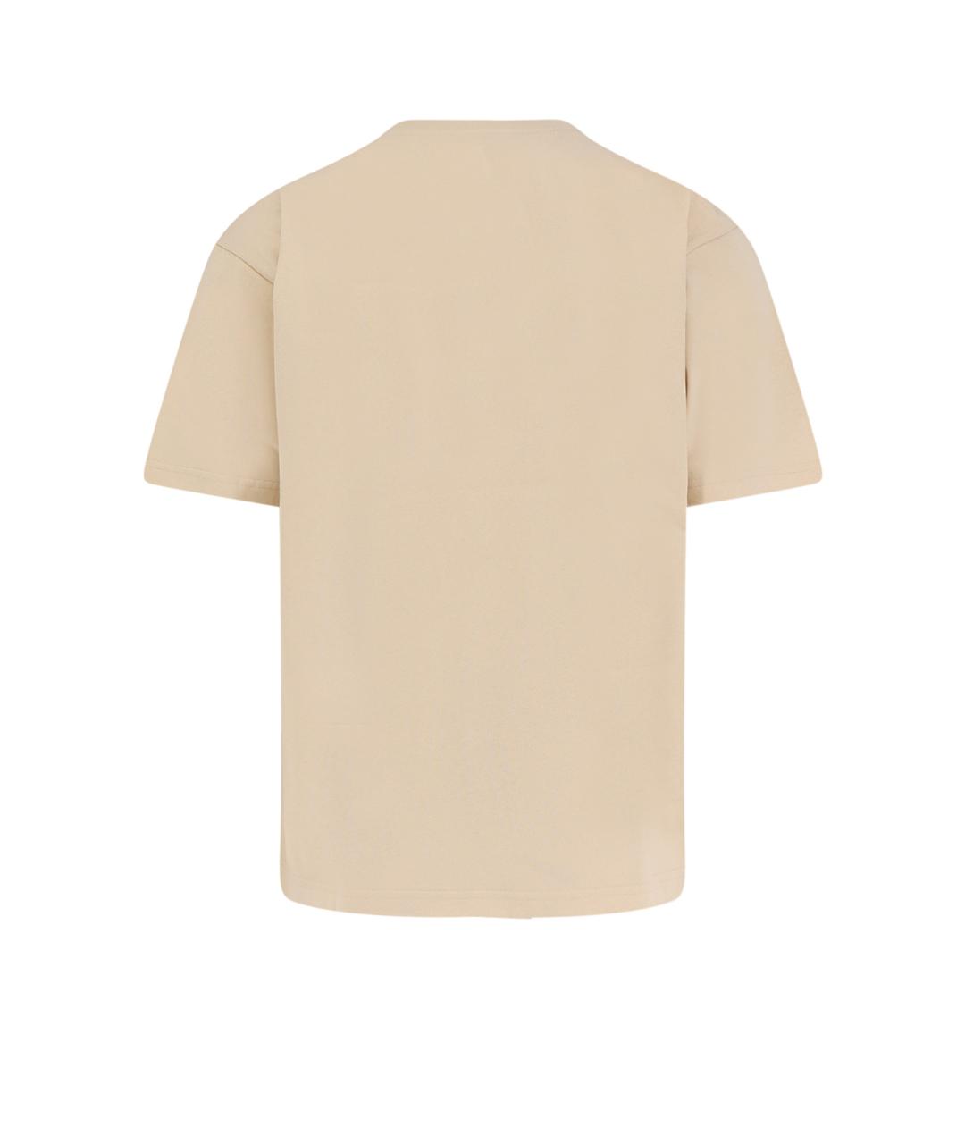 VALENTINO Бежевая хлопковая футболка, фото 2