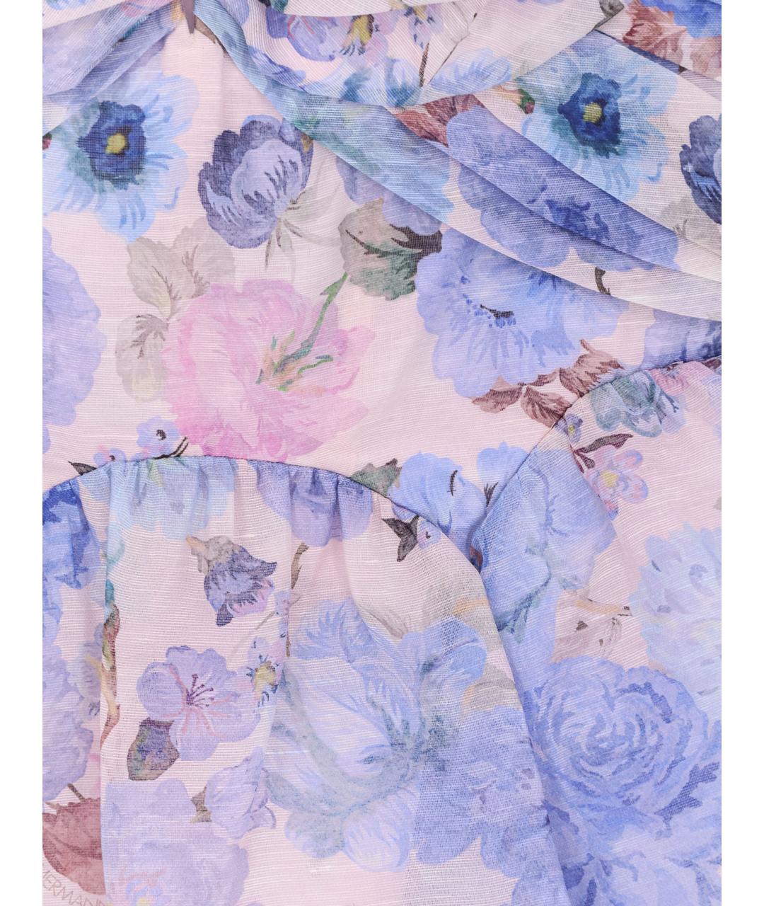 ZIMMERMANN Мульти льняное коктейльное платье, фото 3