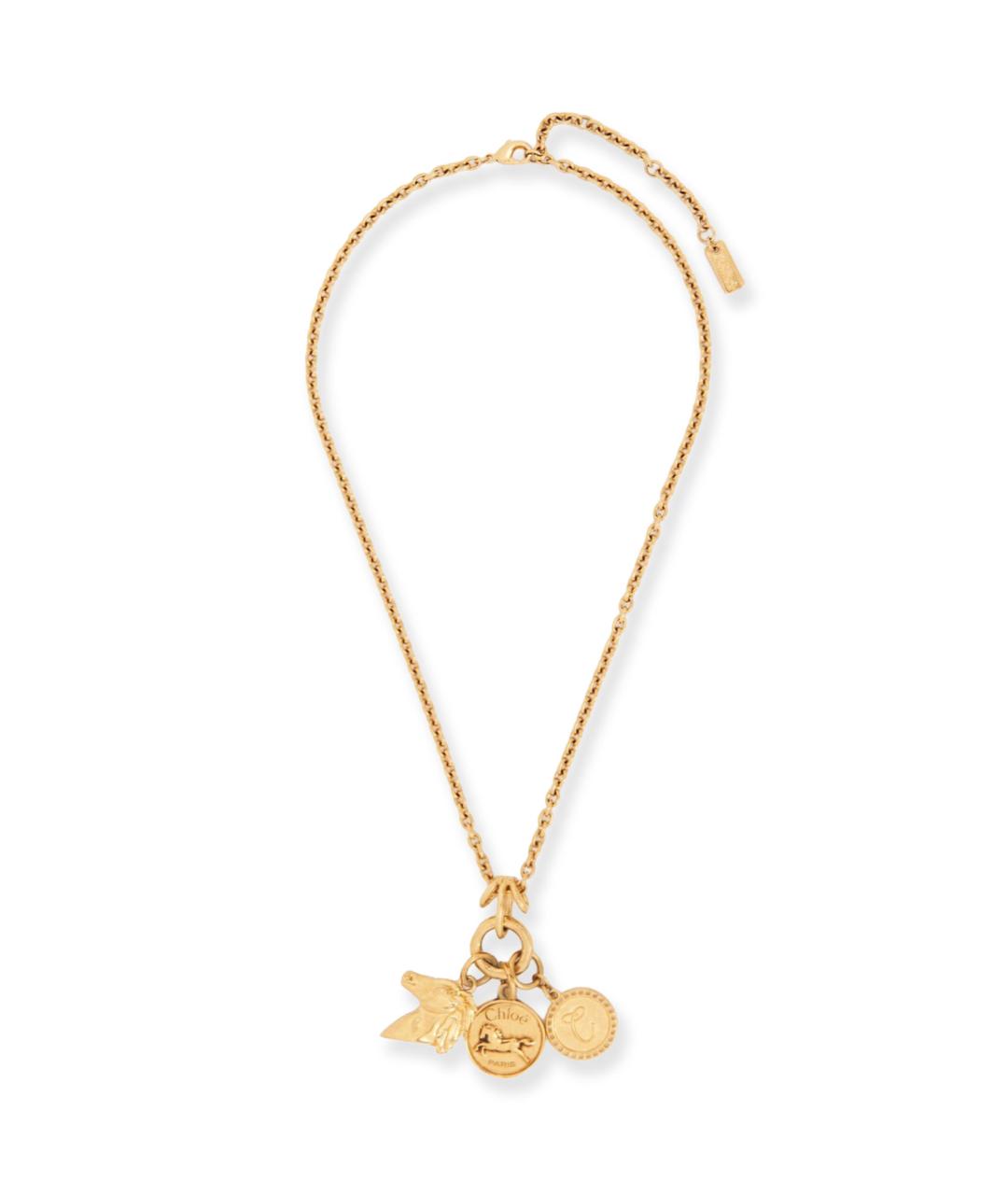 CHLOE Золотое латунное колье, фото 1