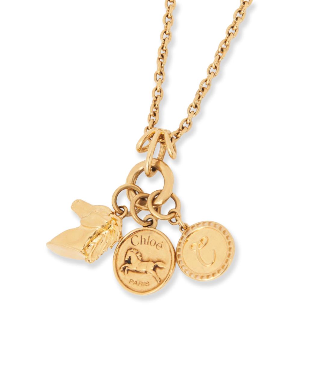 CHLOE Золотое латунное колье, фото 2