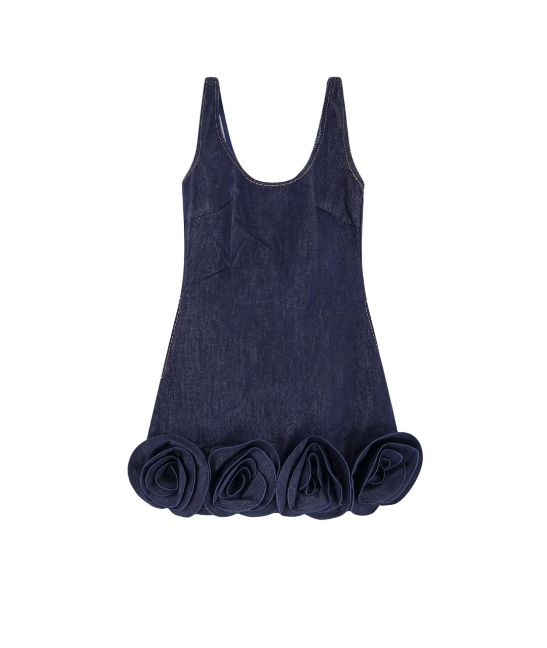 SELF-PORTRAIT Темно-синее хлопковое коктейльное платье, фото 1