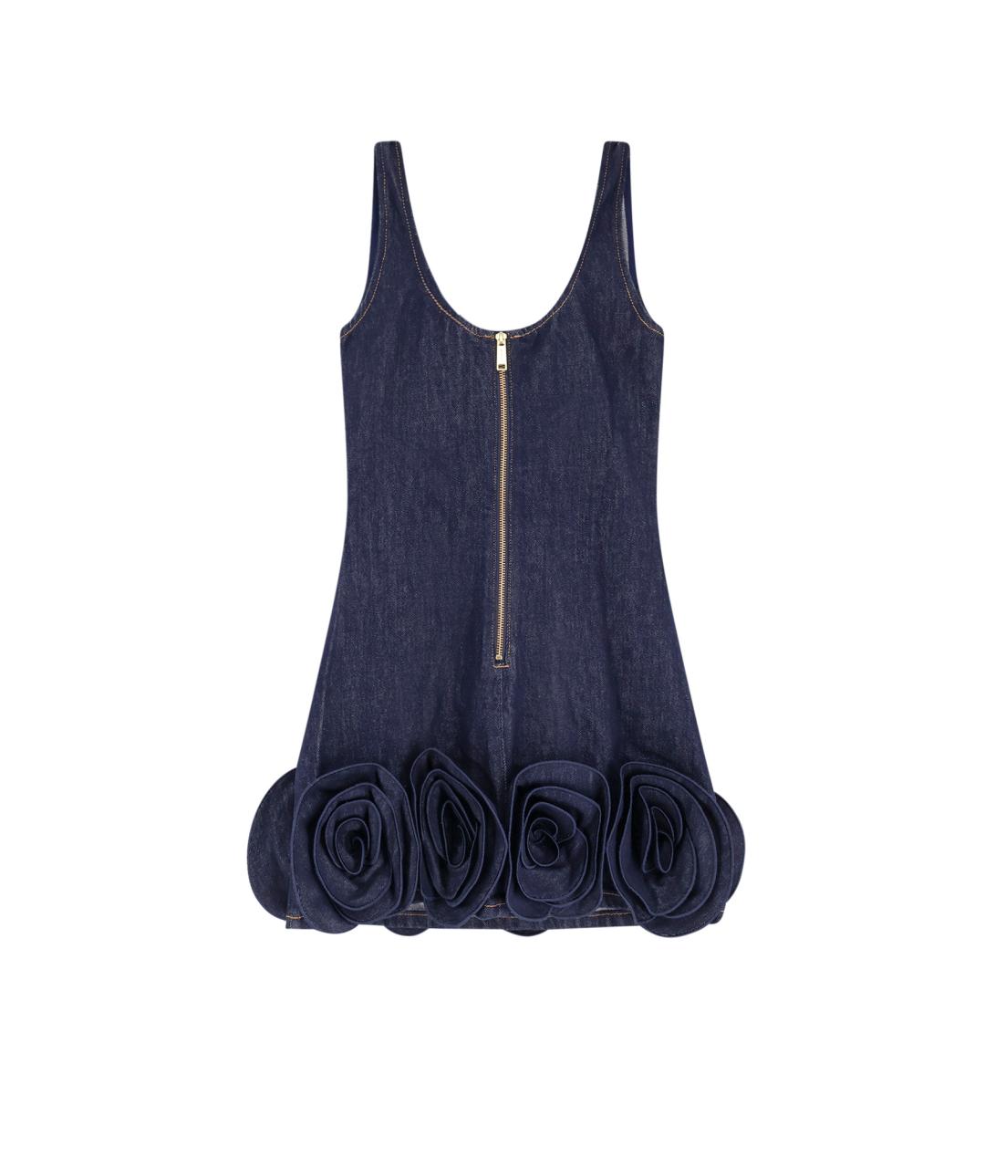 SELF-PORTRAIT Темно-синее хлопковое коктейльное платье, фото 2