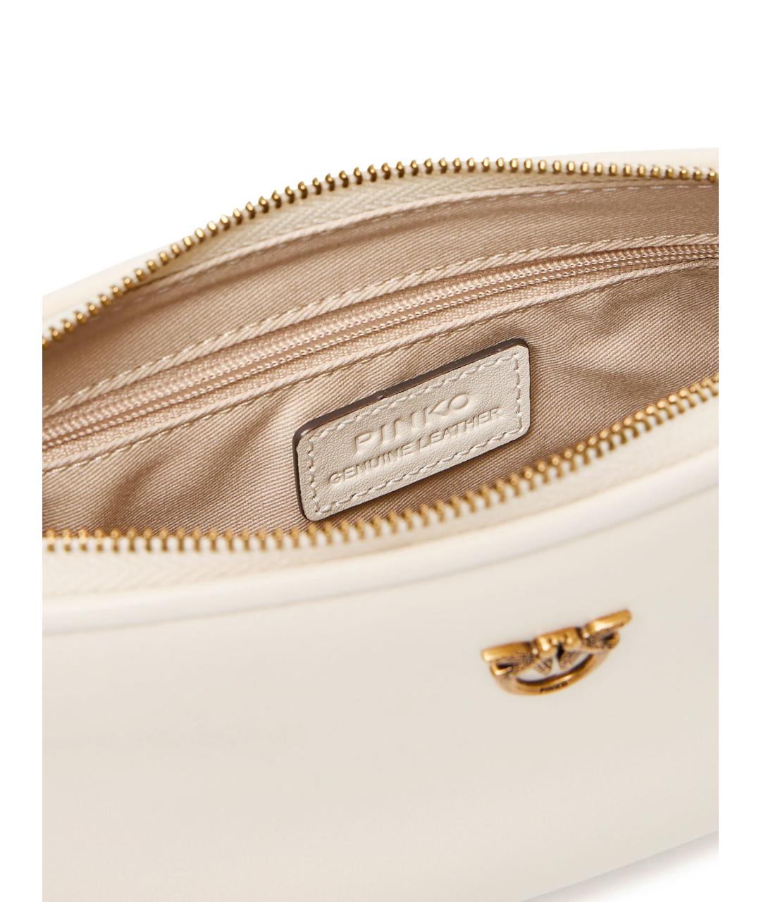 PINKO Белая кожаная сумка через плечо, фото 4