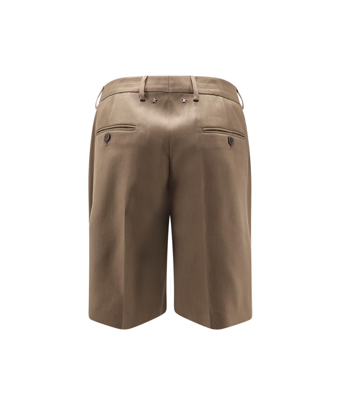 GOLDEN GOOSE DELUXE BRAND Бежевые шерстяные шорты, фото 2