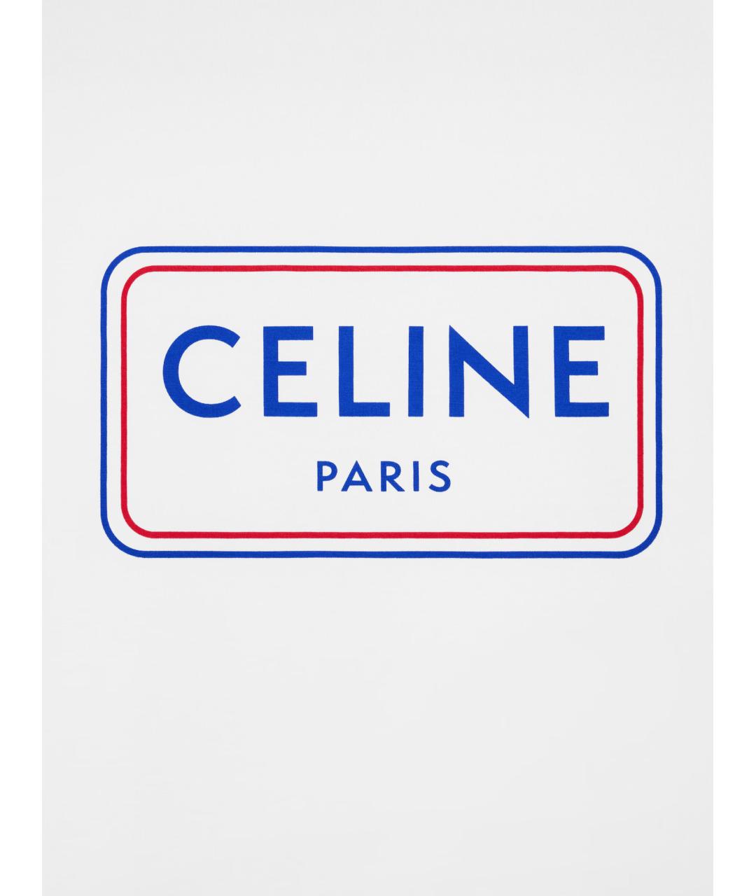 CELINE Белая хлопковая футболка, фото 3