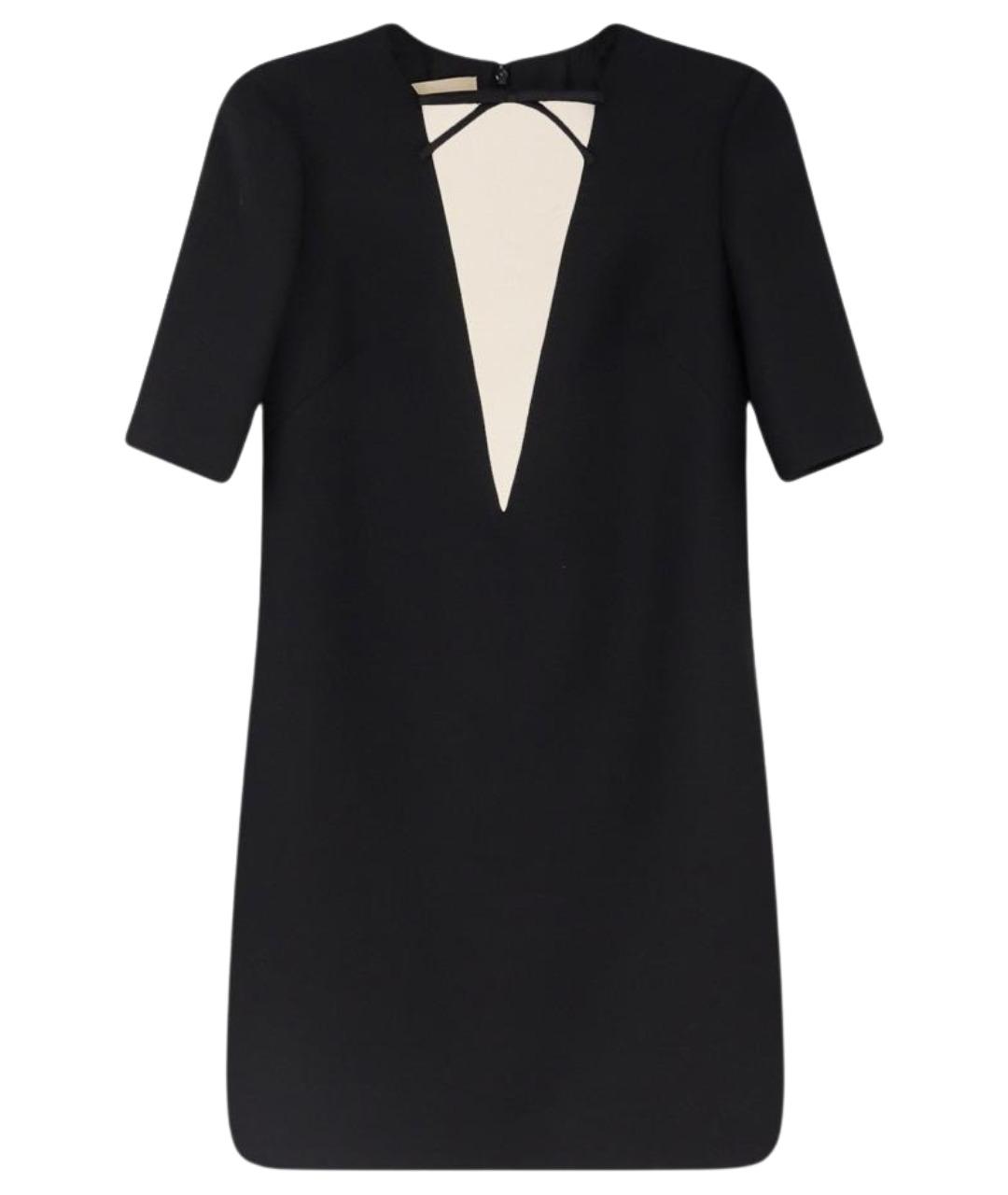 VALENTINO Черное шерстяное повседневное платье, фото 1