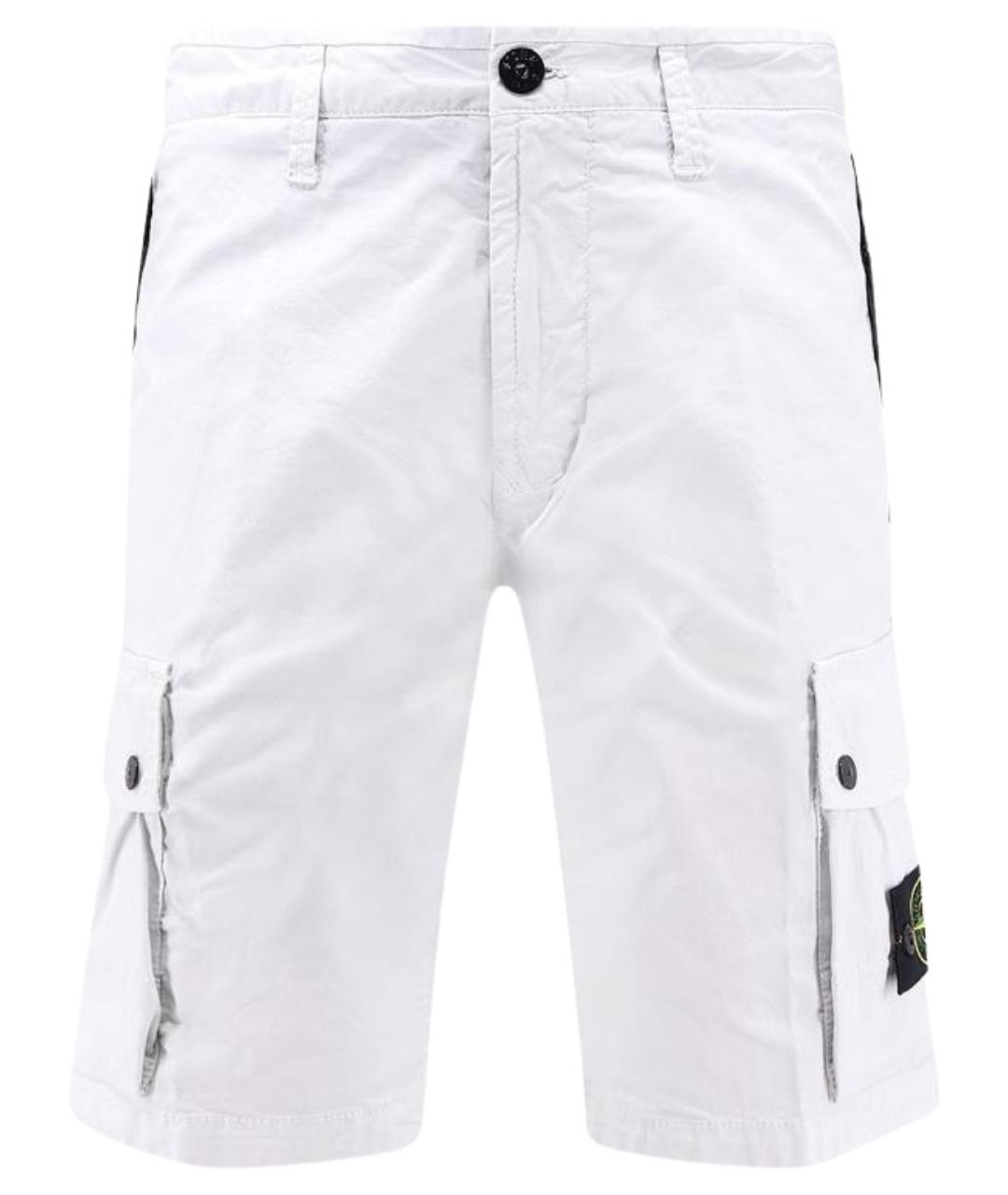 STONE ISLAND Белые хлопковые шорты, фото 1