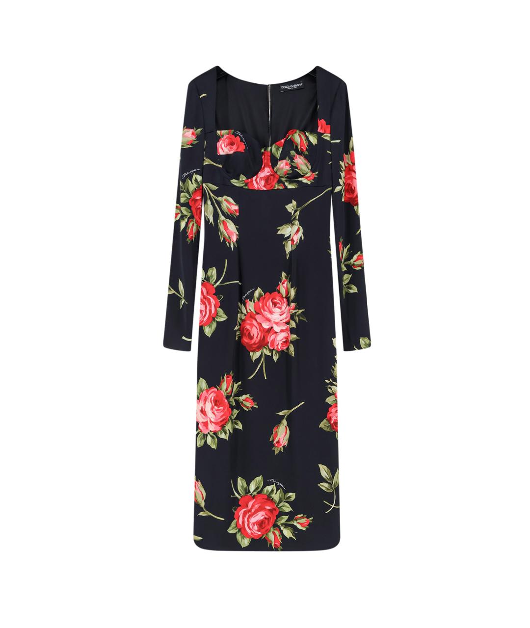 DOLCE&GABBANA Черное вискозное повседневное платье, фото 1