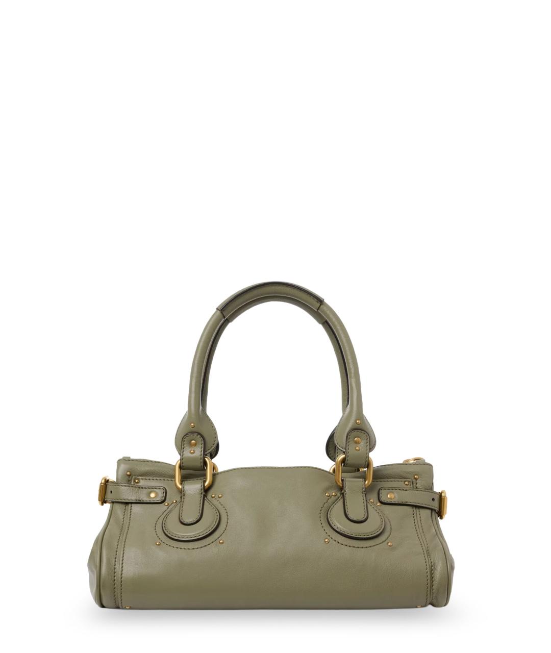 CHLOE Зеленая кожаная сумка с короткими ручками, фото 2