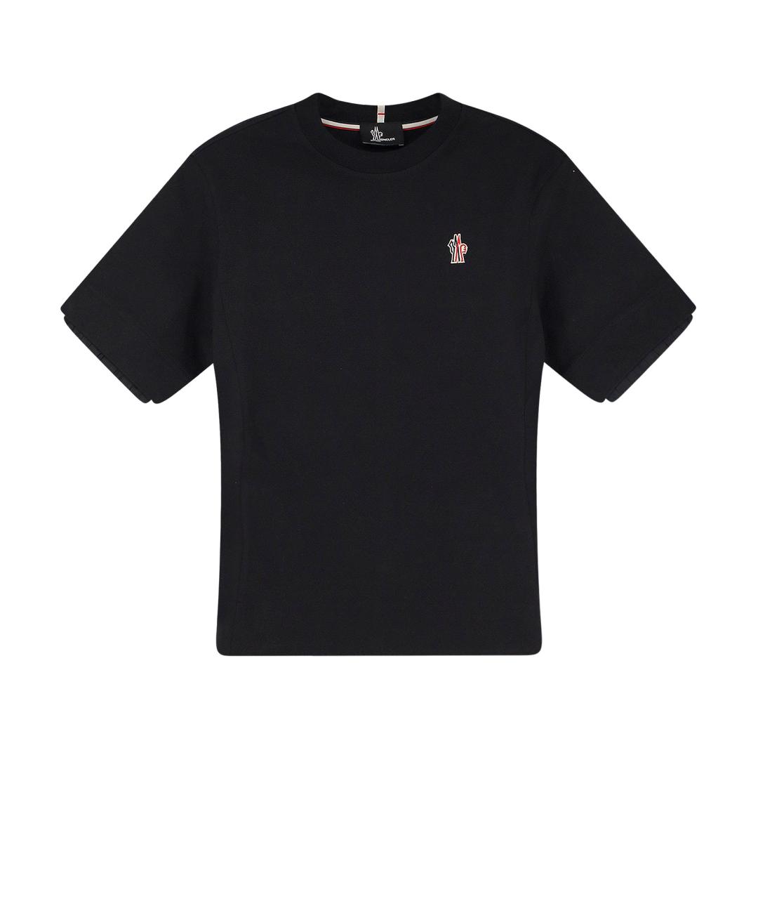 MONCLER GRENOBLE Черная хлопковая футболка, фото 1