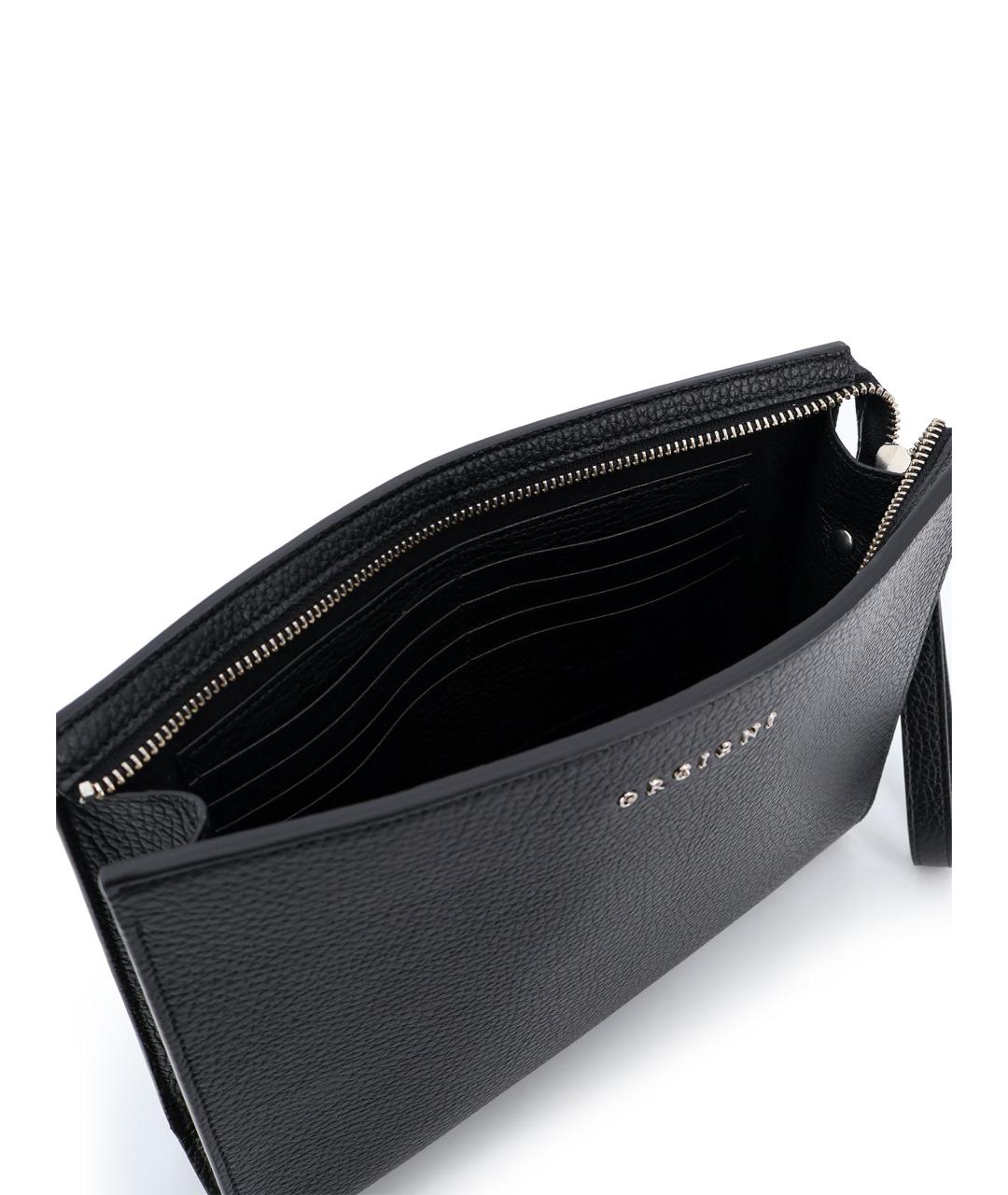 ORCIANI Черная кожаная барсетка, фото 4