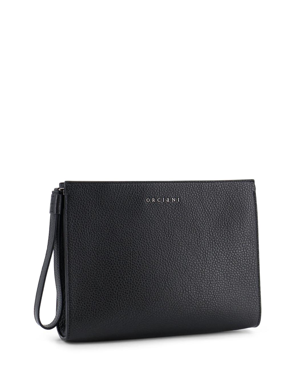 ORCIANI Черная кожаная барсетка, фото 3