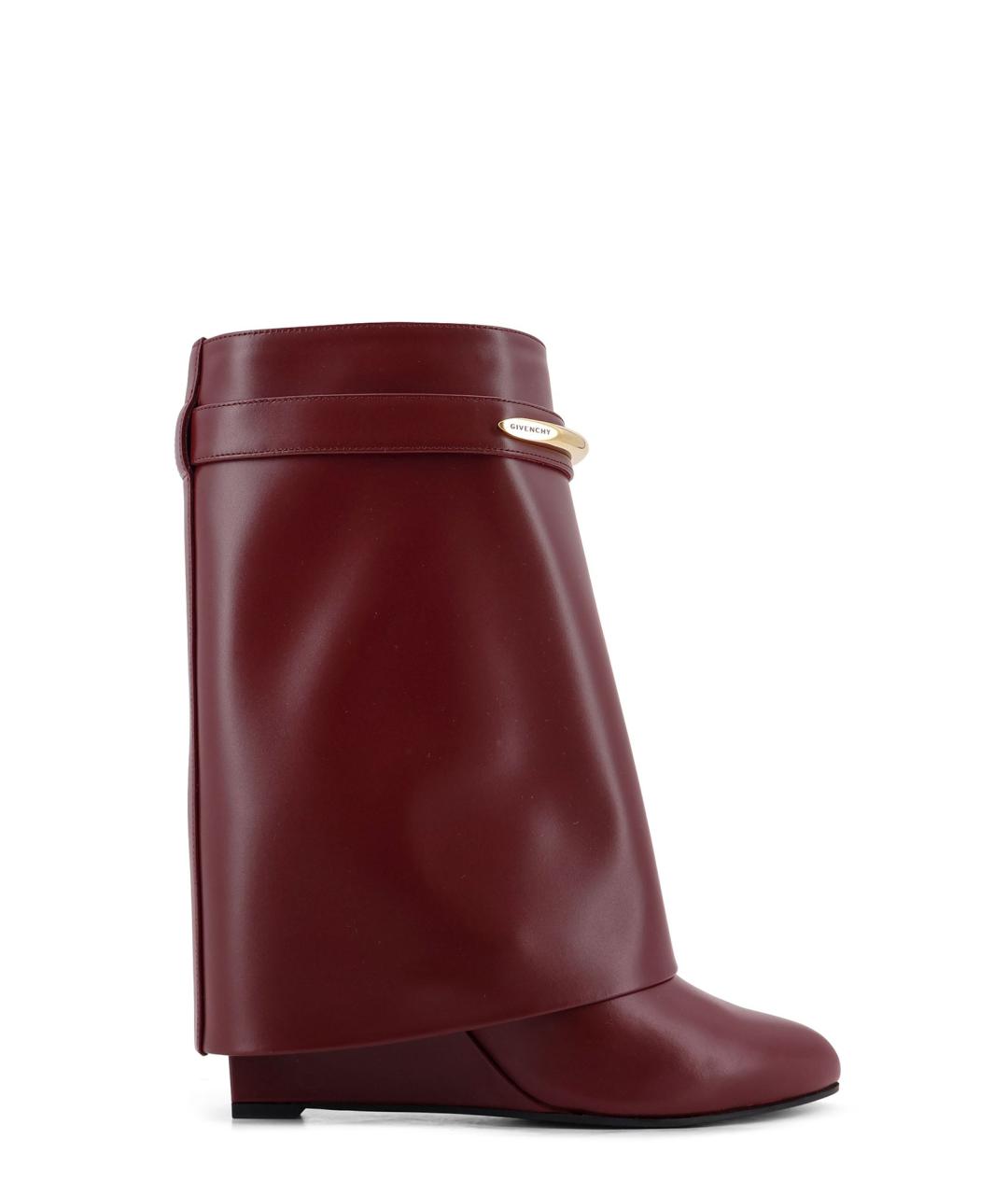 GIVENCHY Бордовые кожаные полусапоги, фото 1