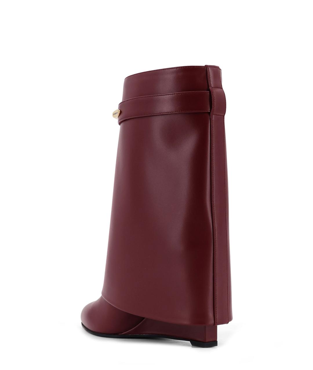 GIVENCHY Бордовые кожаные полусапоги, фото 3