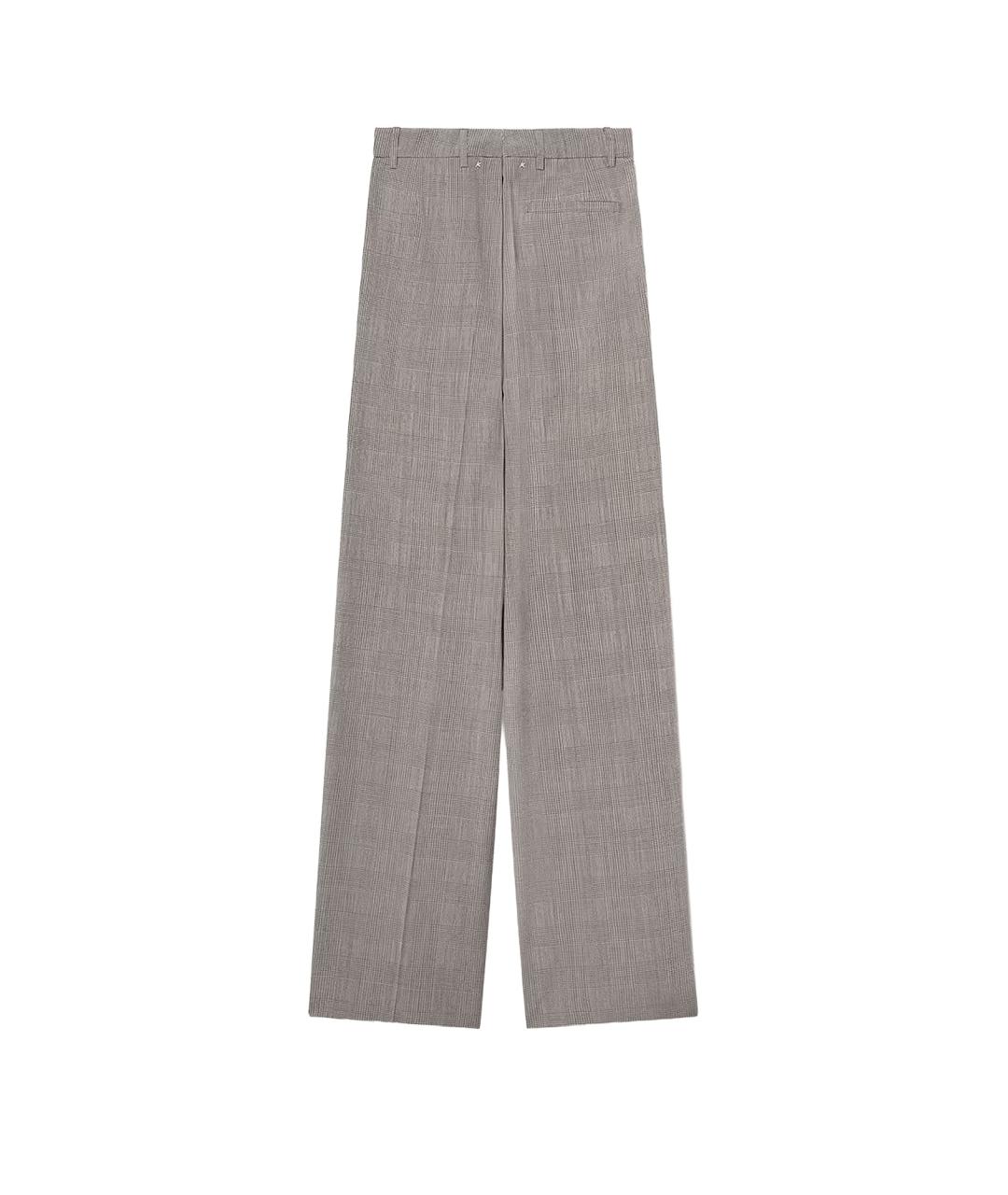 GOLDEN GOOSE DELUXE BRAND Серые шерстяные прямые брюки, фото 2