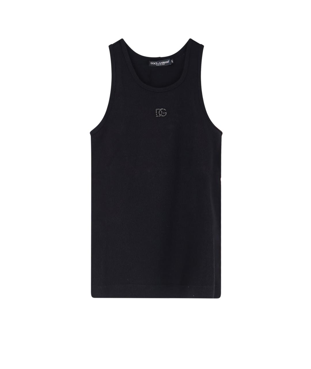 DOLCE&GABBANA Черная хлопковая майка, фото 1
