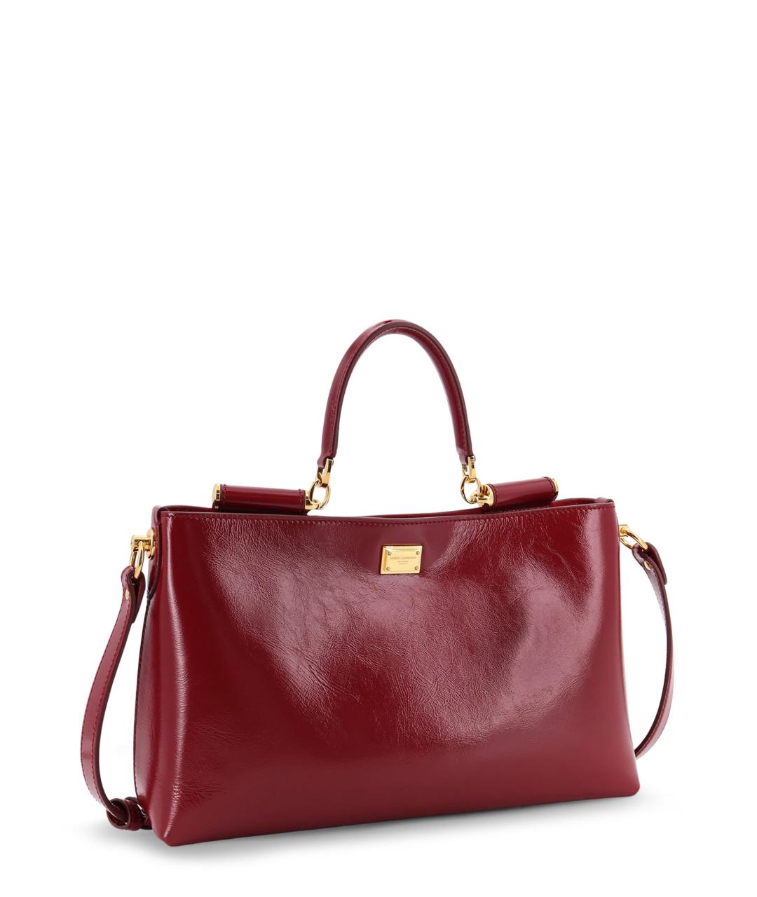 DOLCE&GABBANA Красная кожаная сумка тоут, фото 3