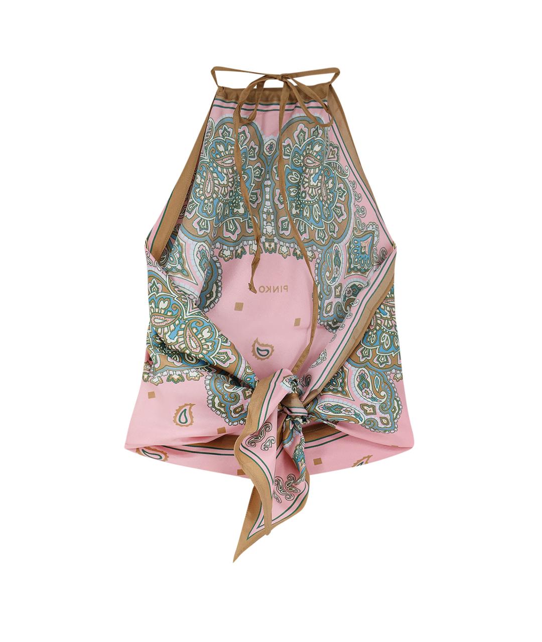 PINKO Розовая вискозная майка, фото 2