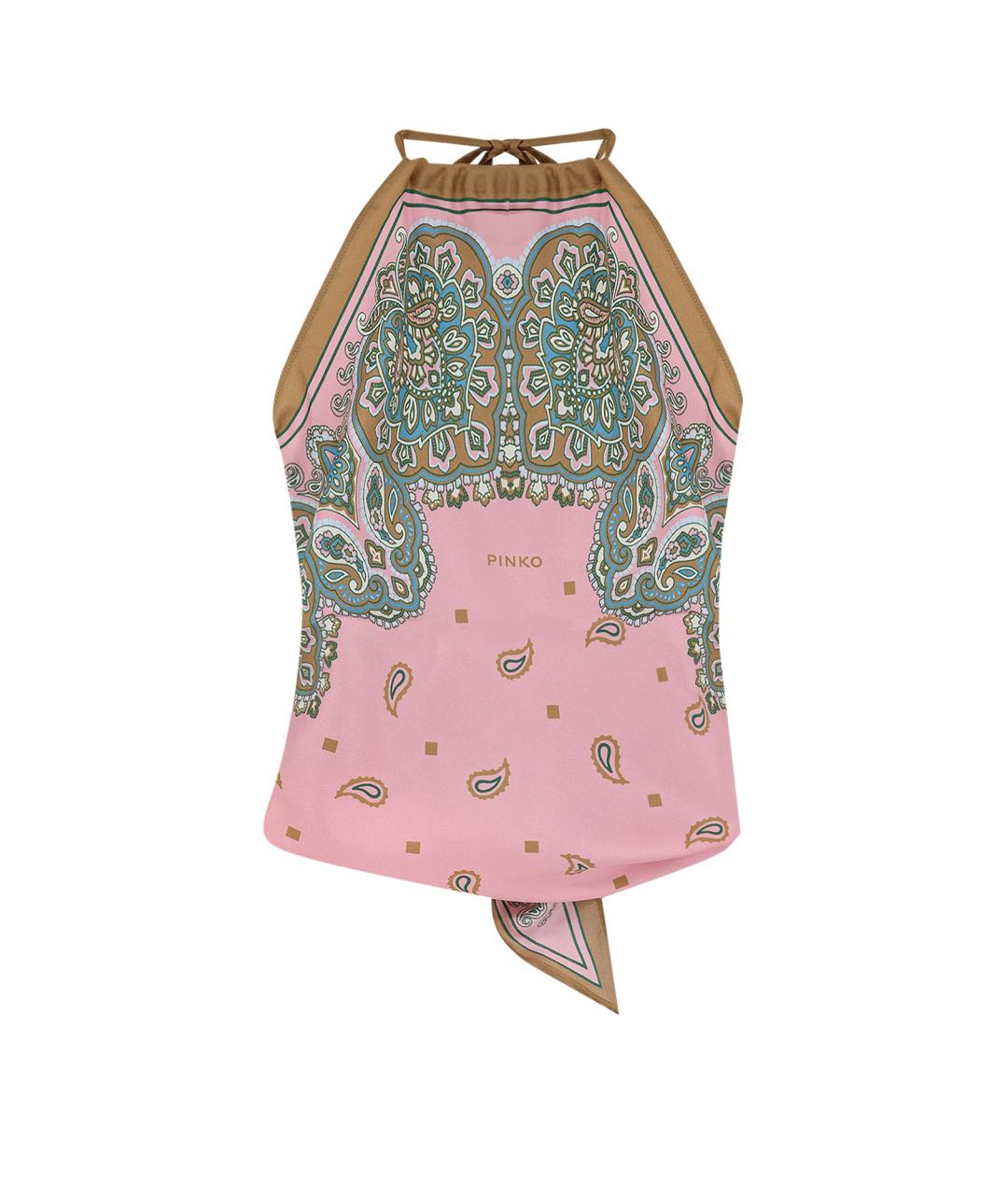 PINKO Розовая вискозная майка, фото 1