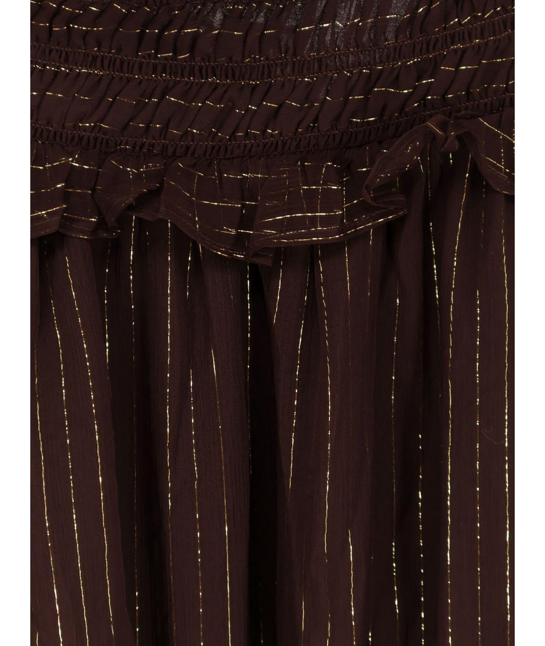 SELF-PORTRAIT Коричневое шелковое платье, фото 3