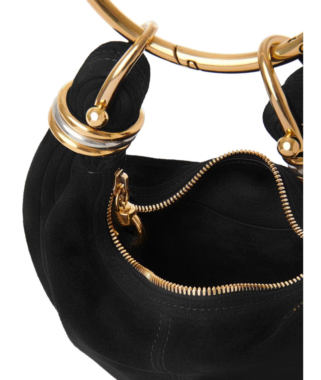 CHLOE Черная кожаная сумка с короткими ручками, фото 3