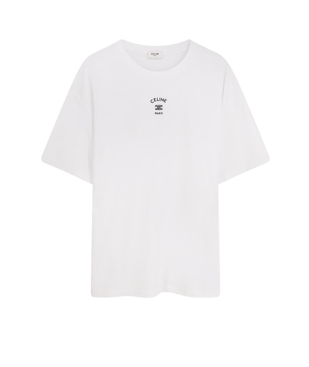 CELINE Белая хлопковая футболка, фото 1