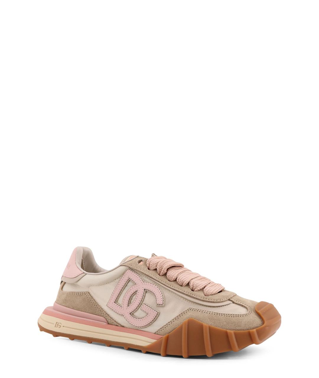DOLCE&GABBANA Бежевые текстильные кроссовки, фото 2