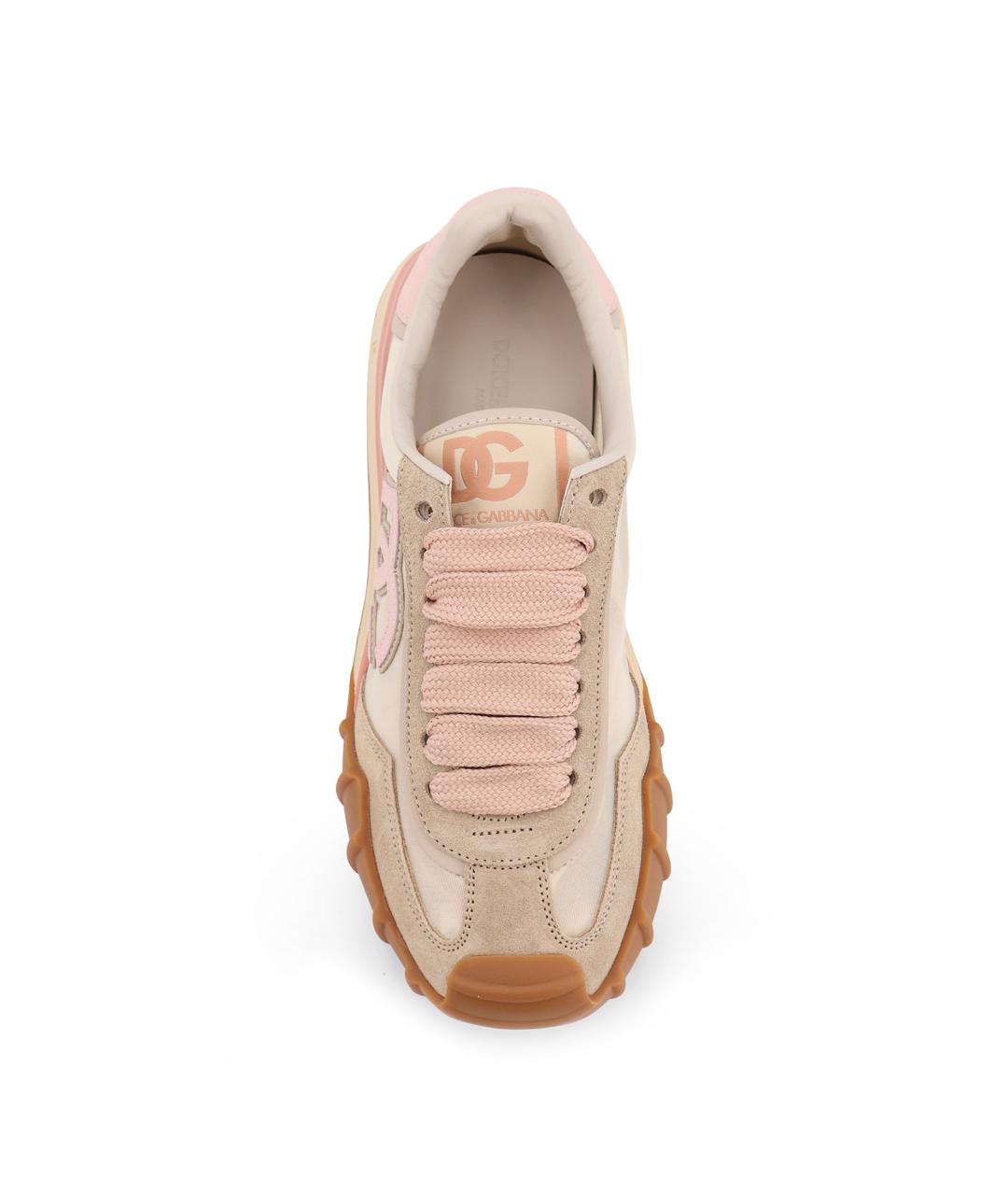 DOLCE&GABBANA Бежевые текстильные кроссовки, фото 5