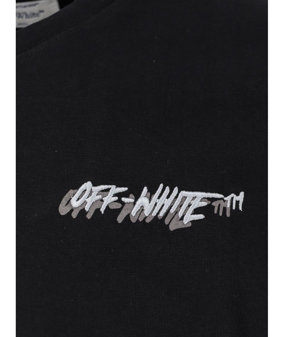 OFF-WHITE Черная хлопковая футболка, фото 3