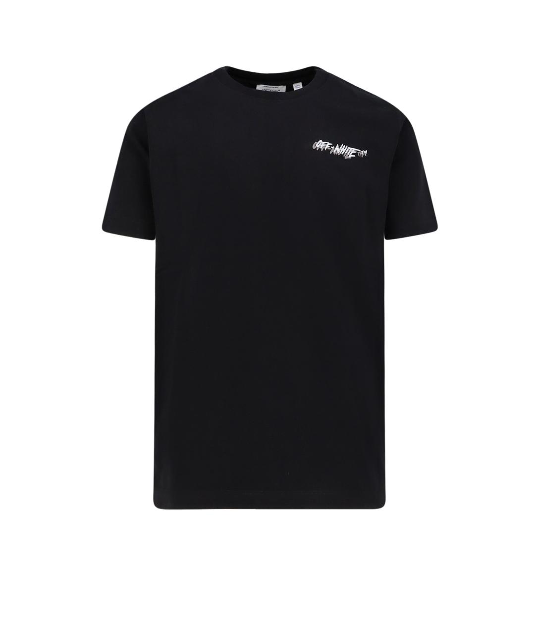OFF-WHITE Черная хлопковая футболка, фото 1