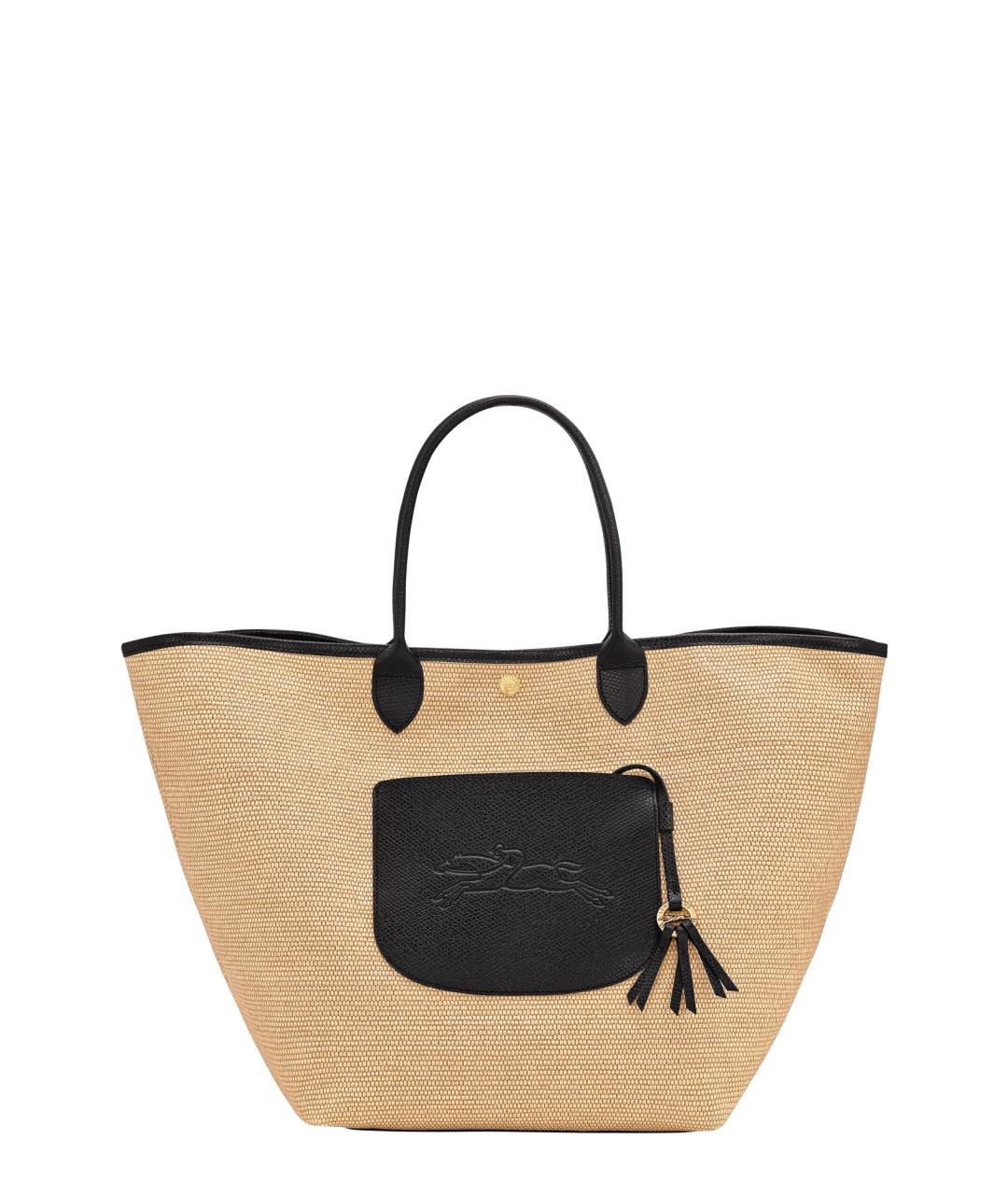 LONGCHAMP Бежевая пелетеная сумка тоут, фото 1
