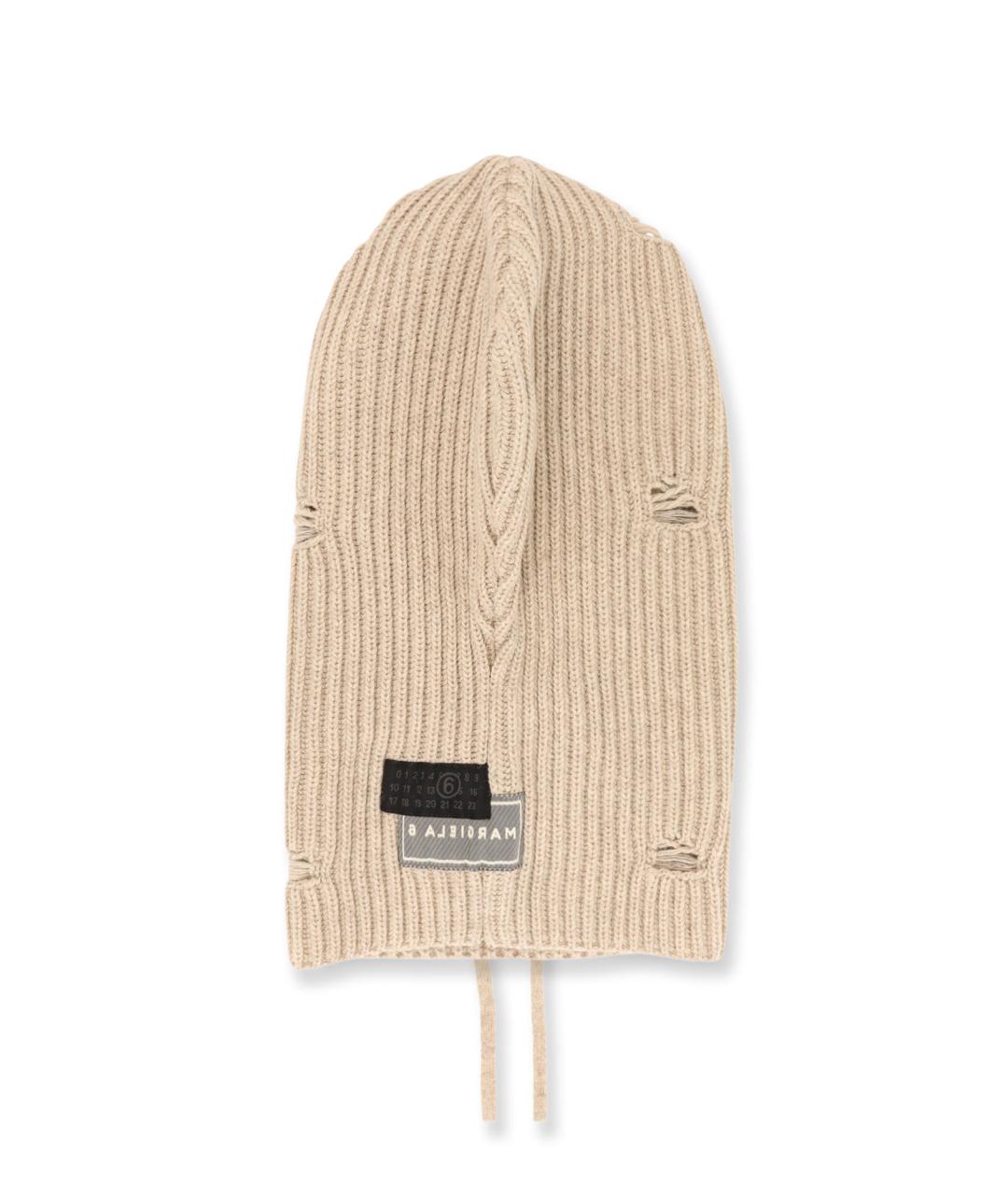 MM6 MAISON MARGIELA Бежевая шерстяная шапка, фото 2