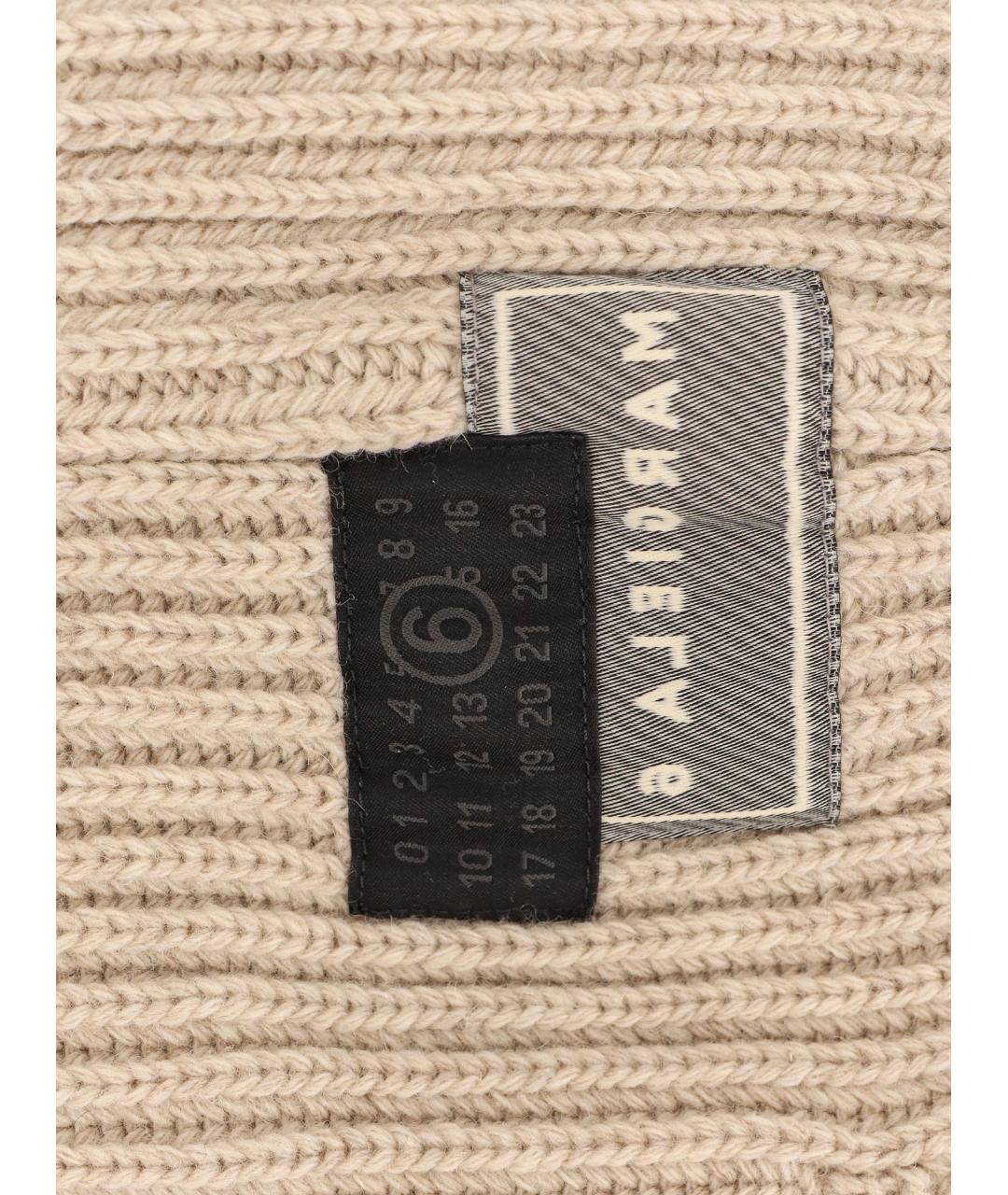 MM6 MAISON MARGIELA Бежевая шерстяная шапка, фото 3