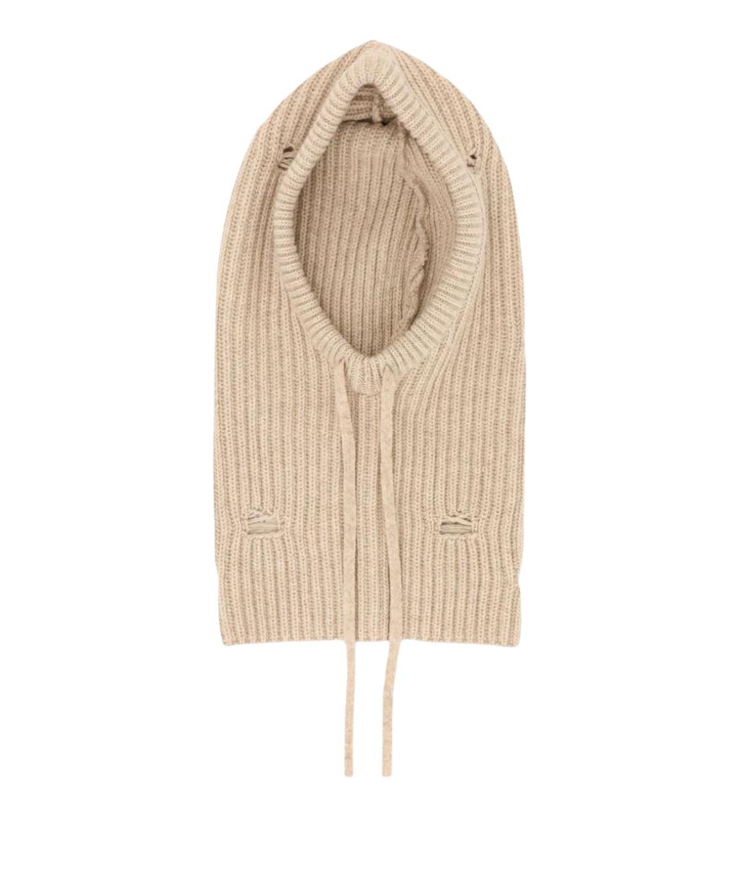 MM6 MAISON MARGIELA Бежевая шерстяная шапка, фото 1