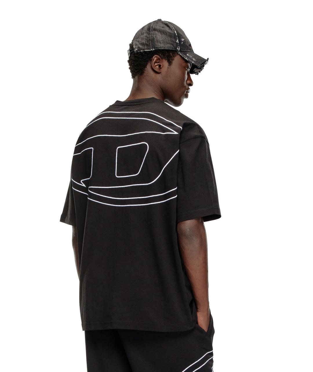DIESEL Черная хлопковая футболка, фото 3