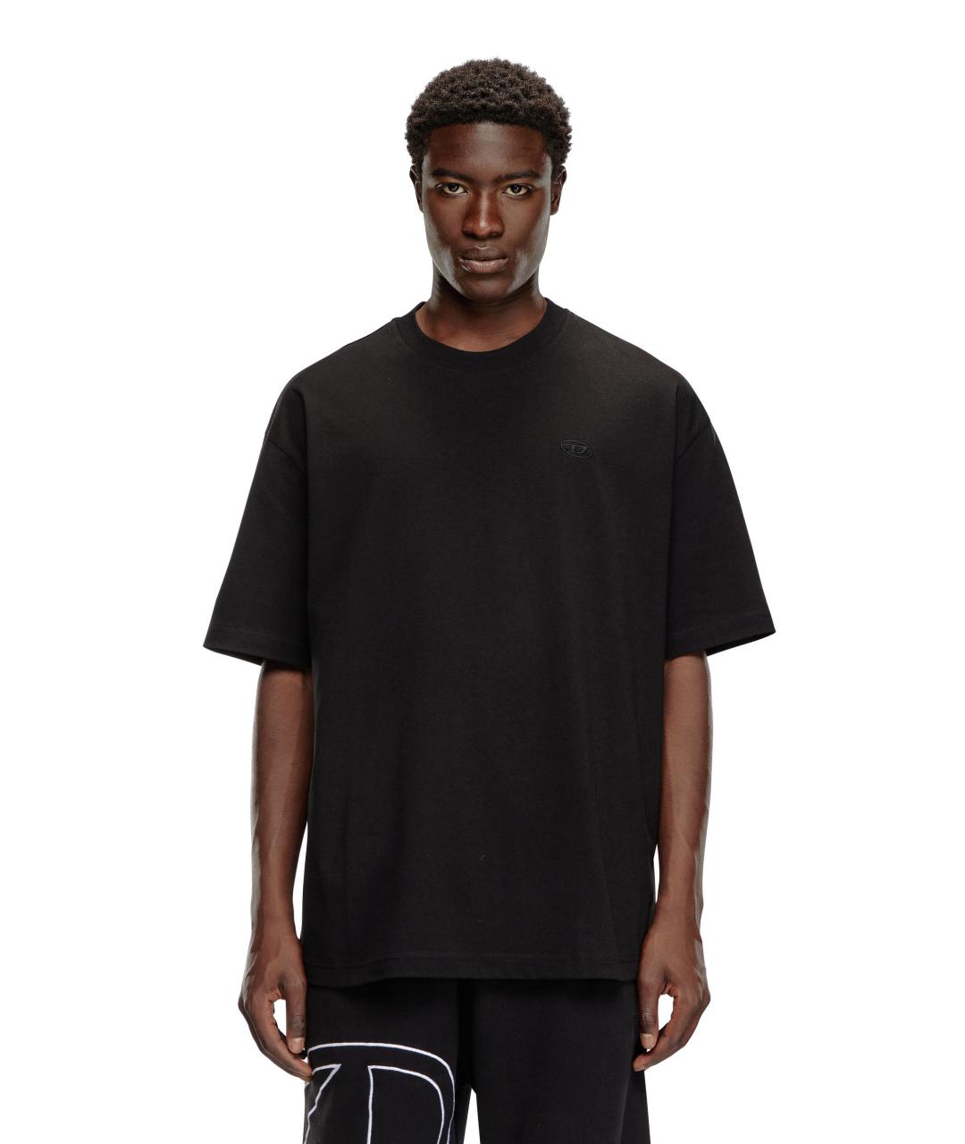 DIESEL Черная хлопковая футболка, фото 2