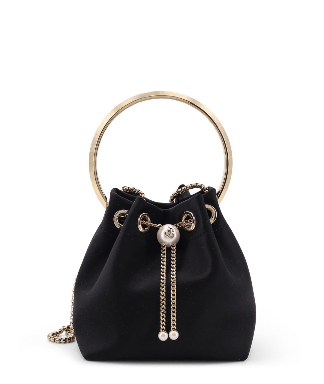 JIMMY CHOO Черная тканевая сумка с короткими ручками, фото 1