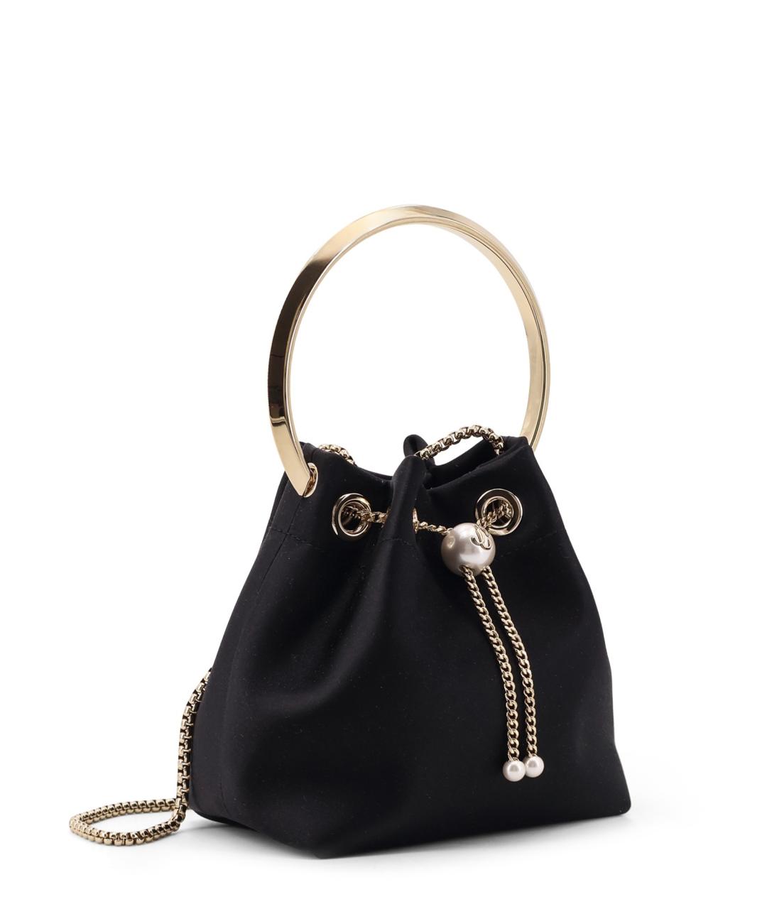 JIMMY CHOO Черная тканевая сумка с короткими ручками, фото 3