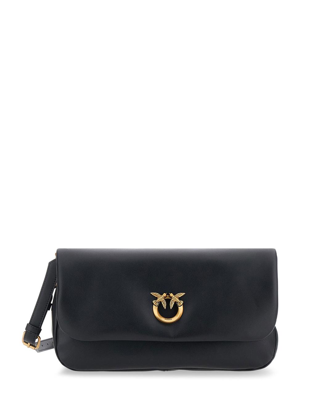 PINKO Черная кожаная сумка через плечо, фото 1