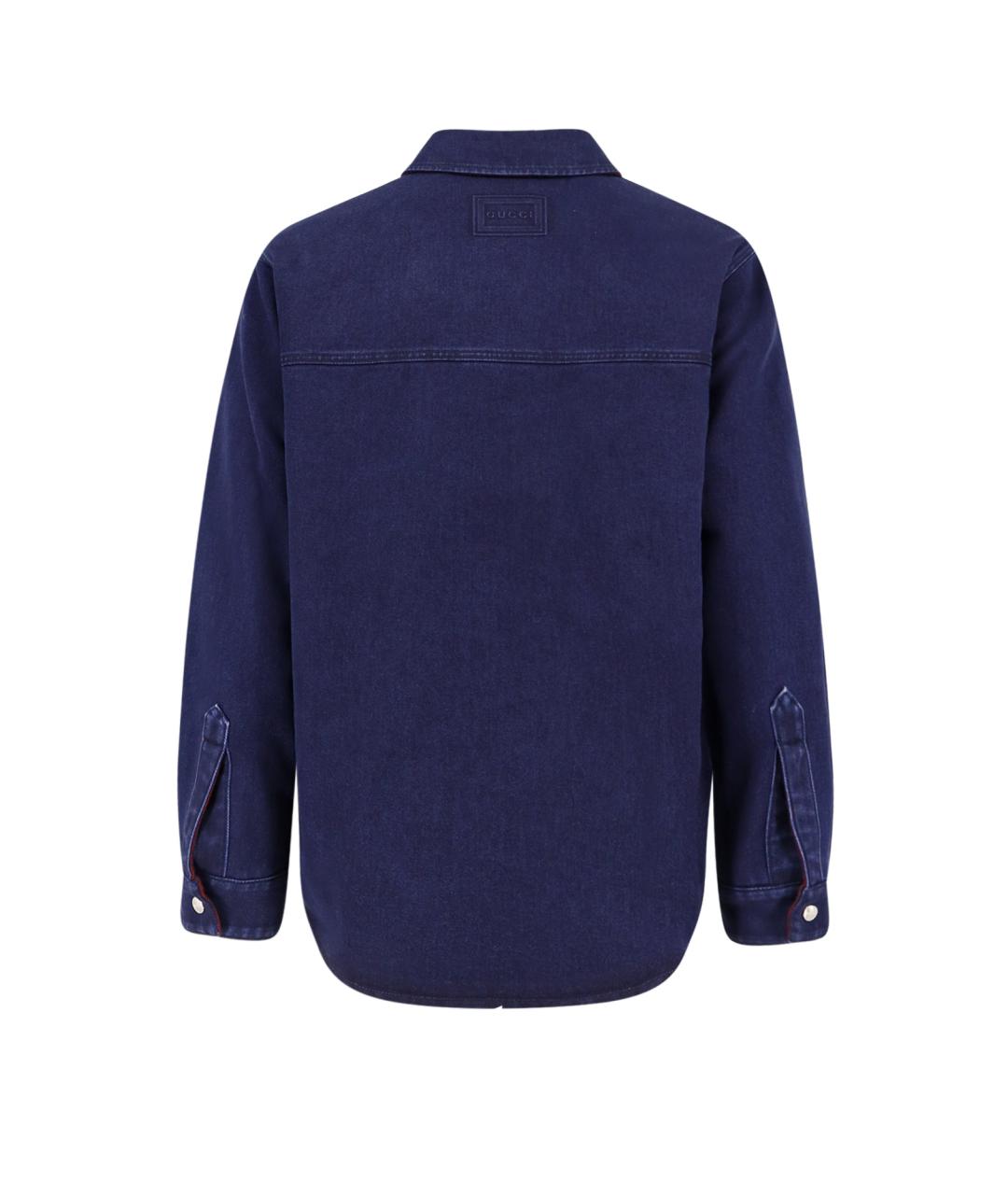GUCCI Синяя хлопковая кэжуал рубашка, фото 2