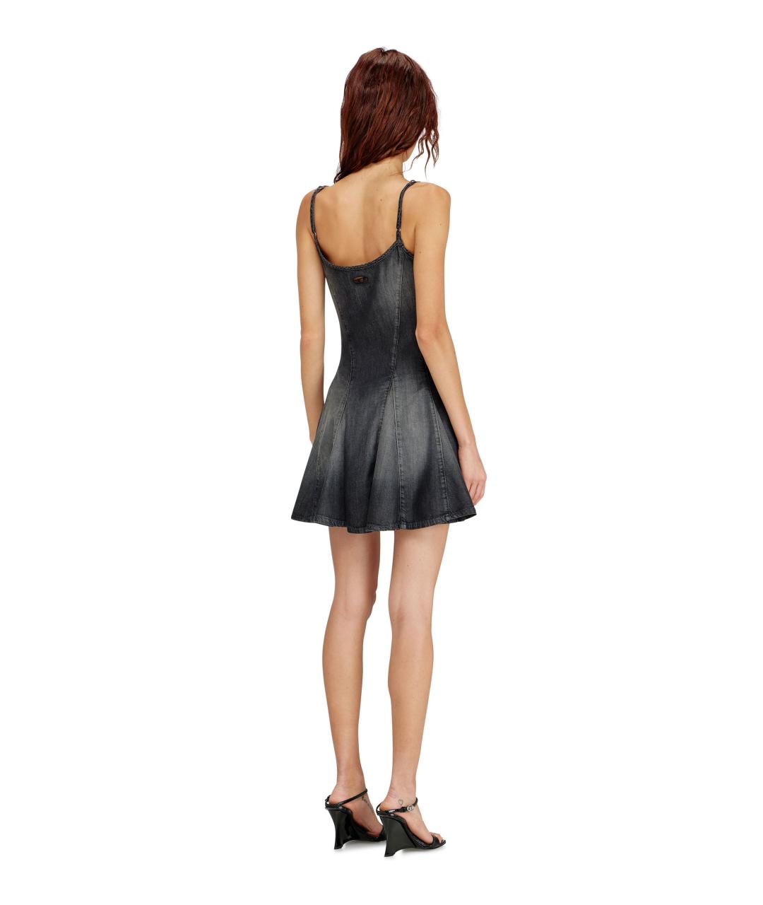 DIESEL Черное хлопковое повседневное платье, фото 3