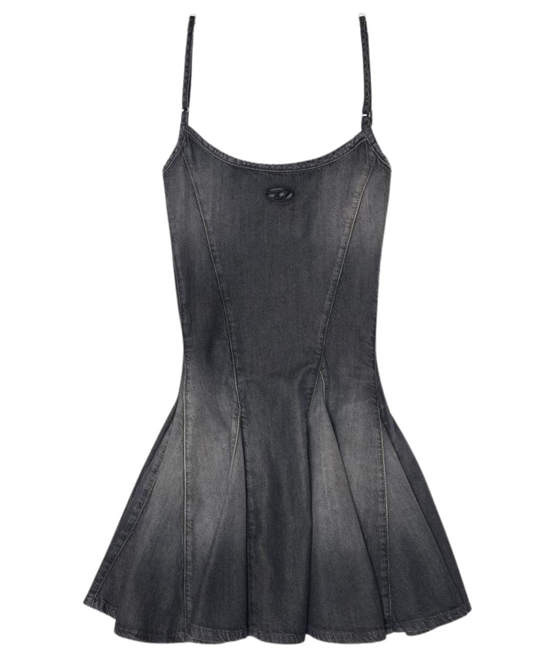 DIESEL Черное хлопковое повседневное платье, фото 1